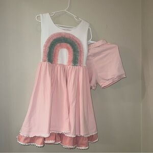 Girl August Pink Rainbow Dress with Shorts